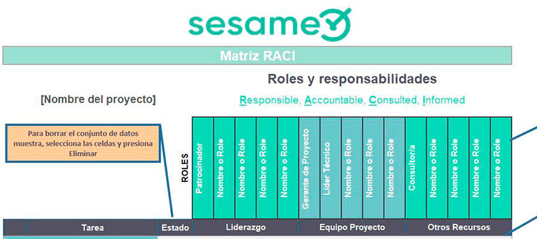 Ejemplo de plantilla de matriz raci