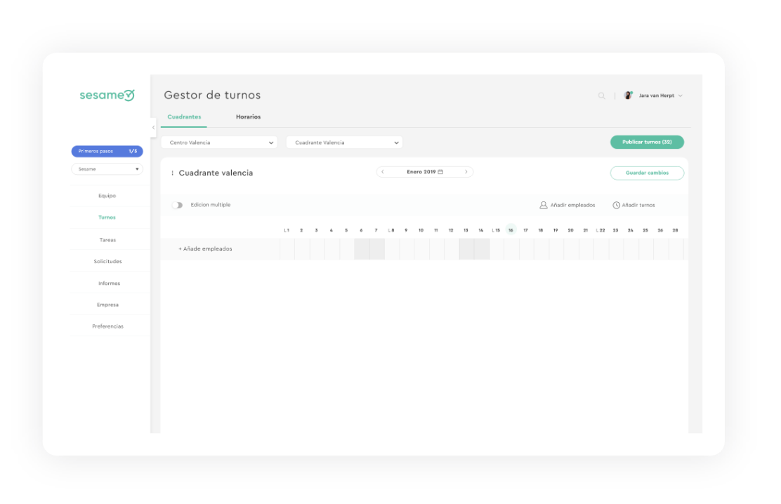Planificación inteligente Crea calendarios de turnos con reglas