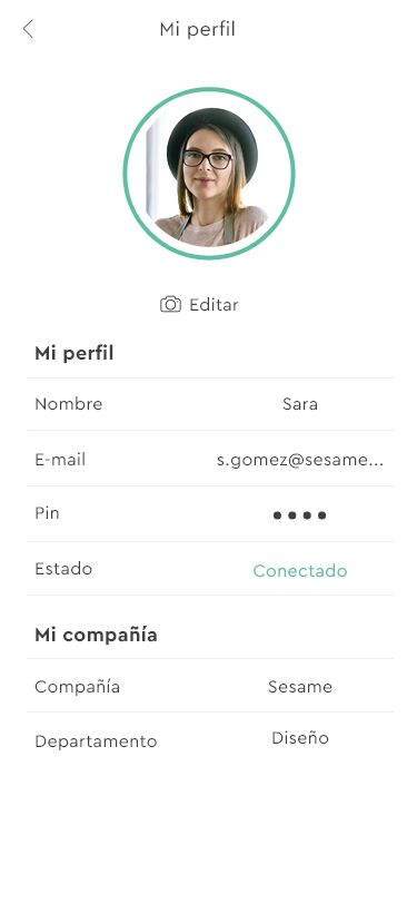 Sesame App Perfil