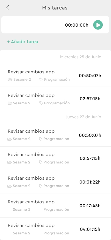 Sesame App Tareas