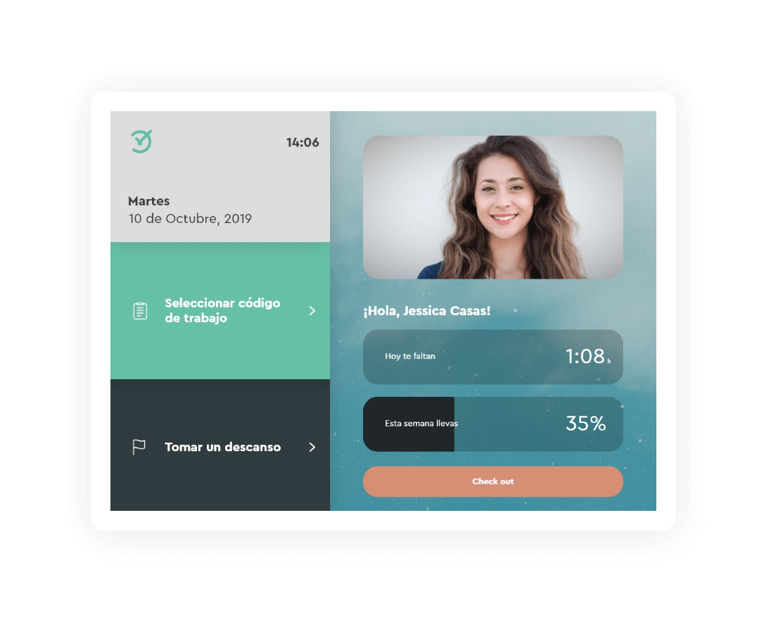 Evita suplantación de identidad Tablet para registrar el horario laboral